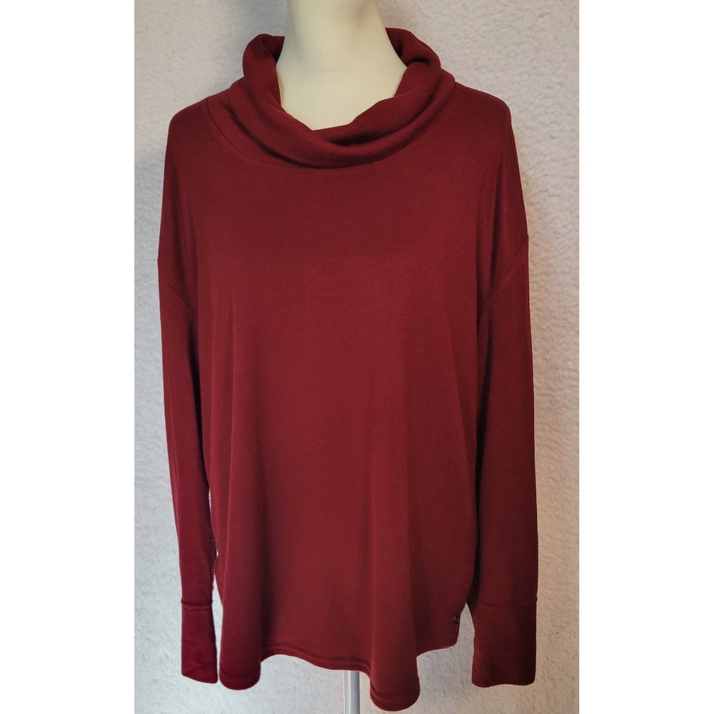Jane and Delancey Shirt XL Women's Maroon Long Sleeve Pullover Rayon 0974